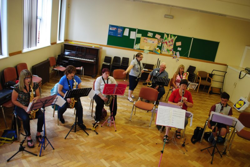 Woodwind section practicing