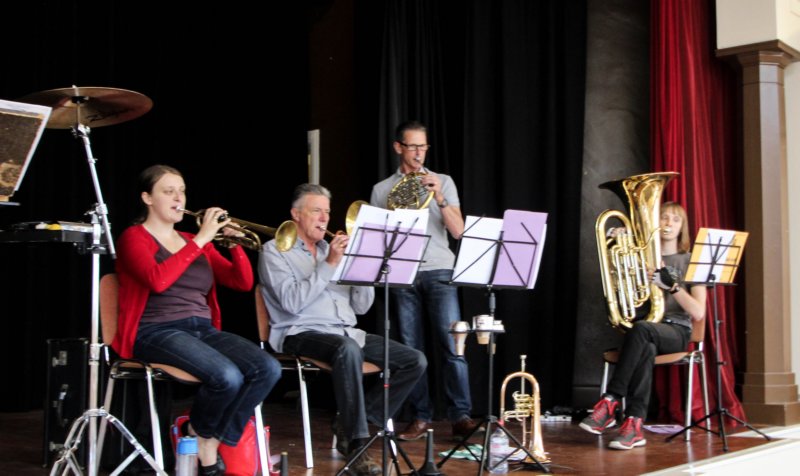 Brass section practicing