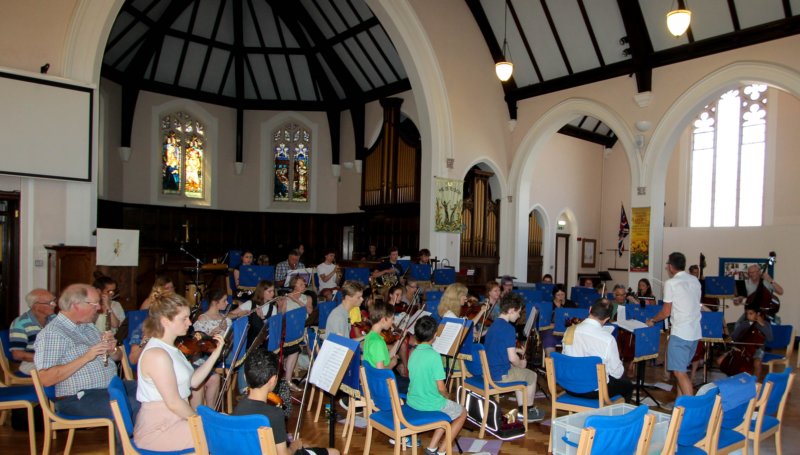 Orchestra playing