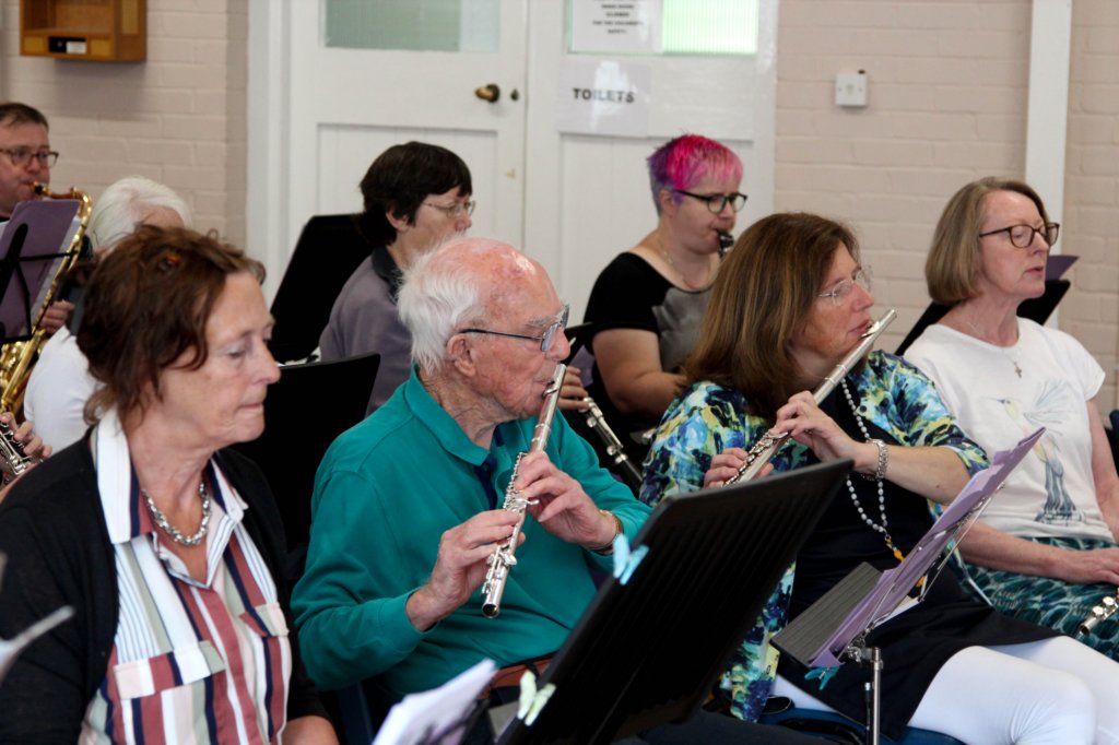Flute practicing in the Orchestra