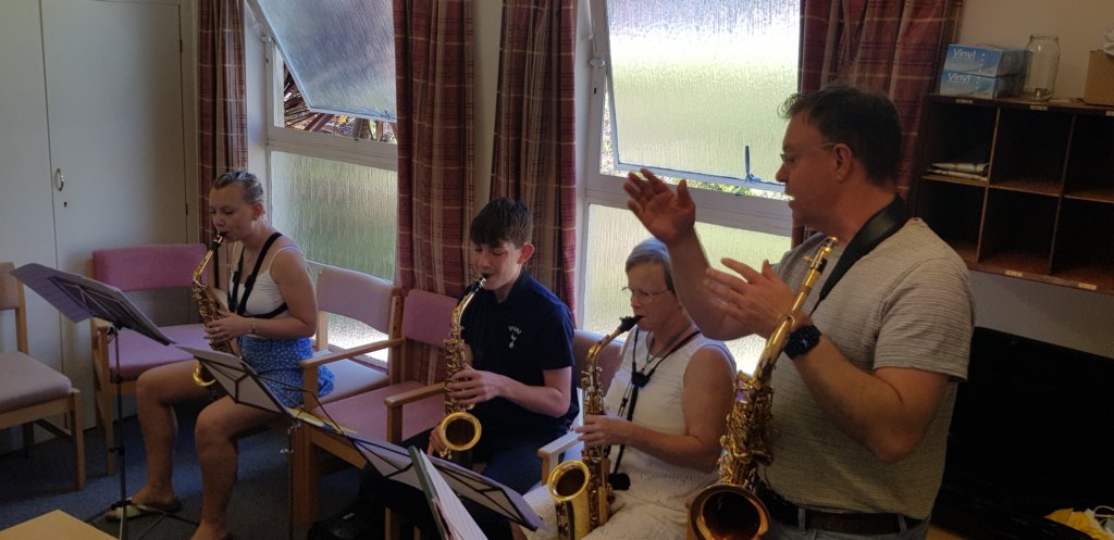 Saxaphone section practicing