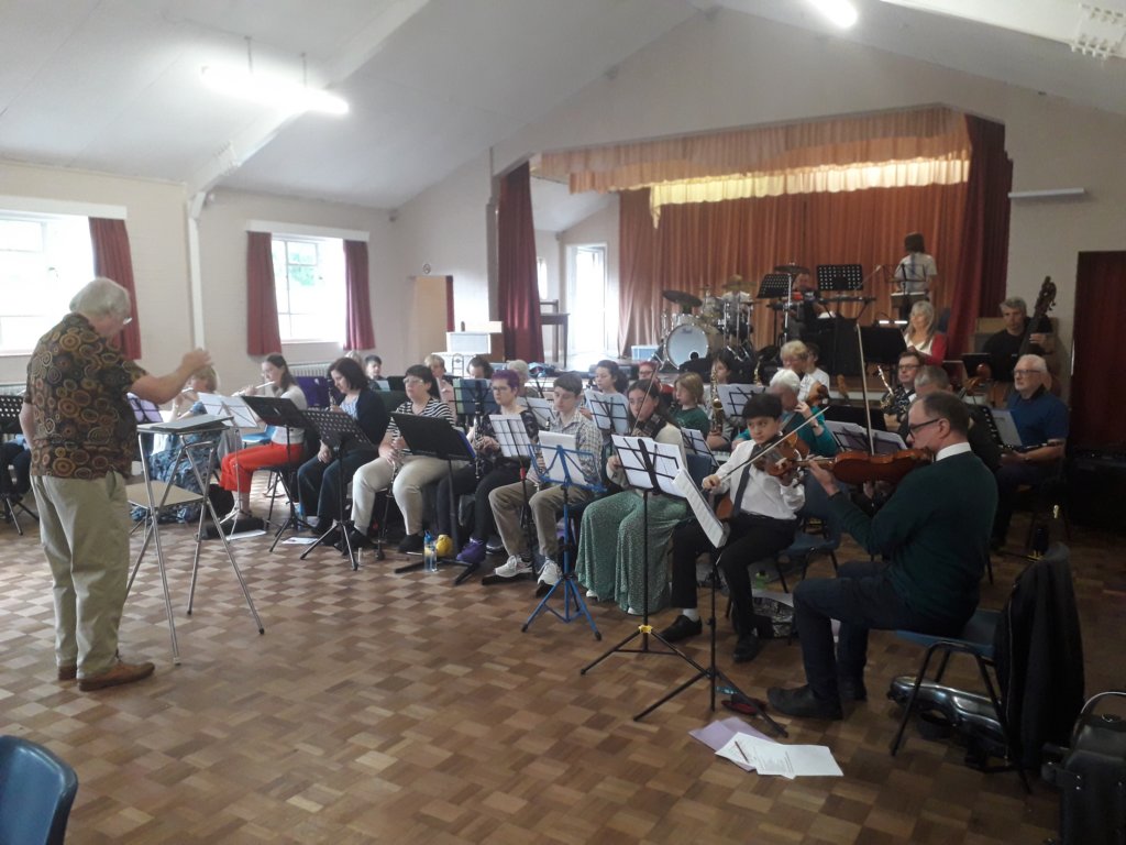 Orchestra practicing as a group