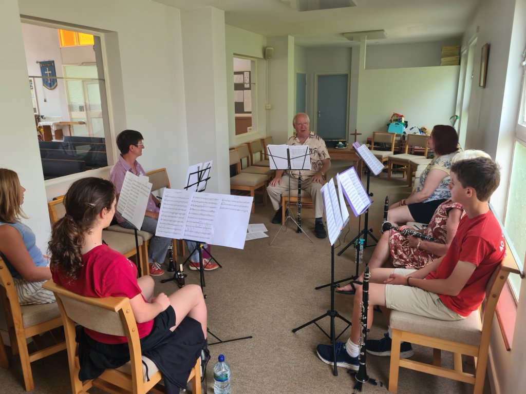 Clarinet section practicing