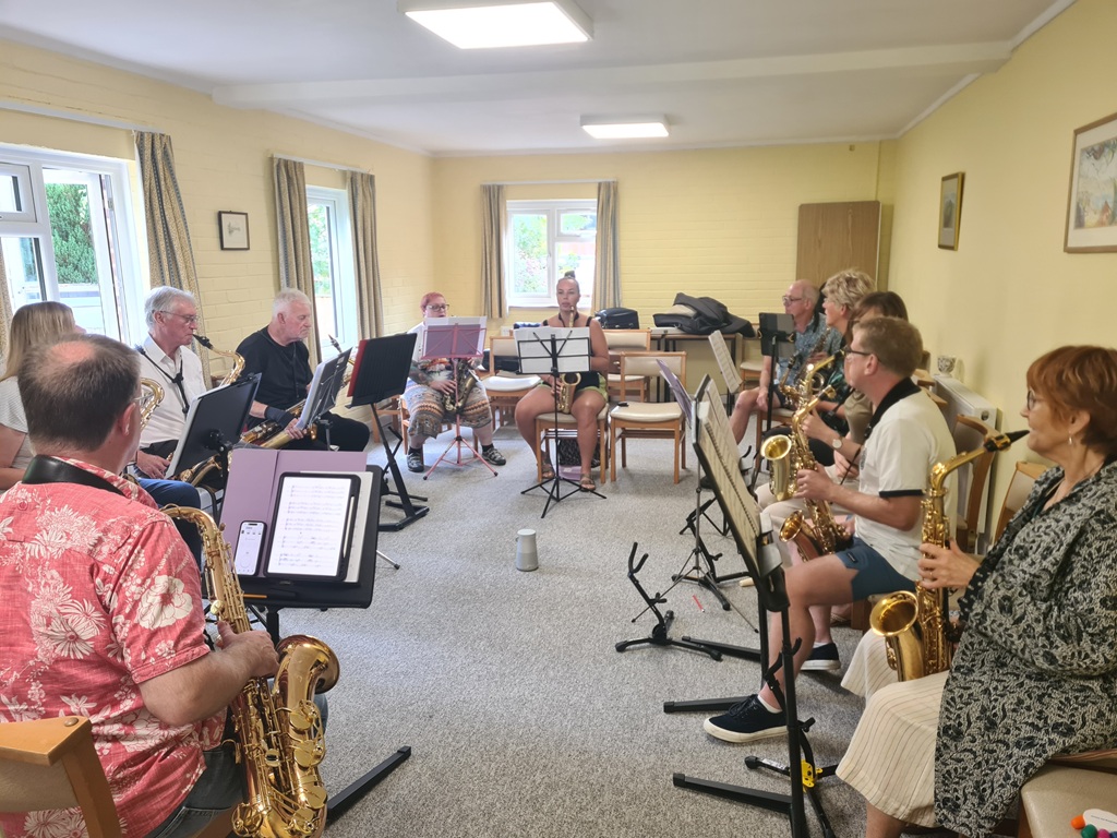 Saxaphone section practicing