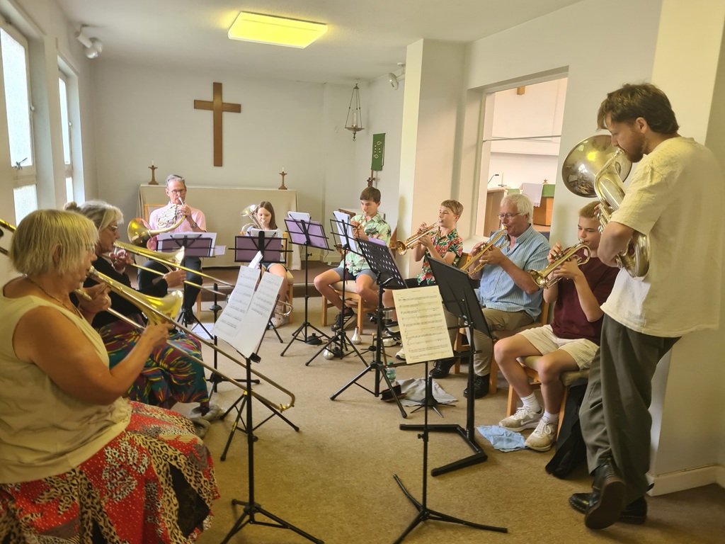Brass section practicing